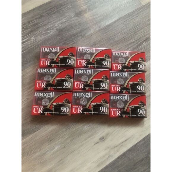 Maxwell UR 90 Minute Blank Audio Cassette Tapes Normal Bias Lot Of 9 Sealed - Picture 5 of 12